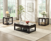 Sicily 48” Traditional Lift-Top Coffee Table with Storage and Casters – Dark Brown Base with Cream Marble Look Top | Table à café traditionnelle Sicily de 48 po avec dessus relevable et tablette et roulettes - Espresso foncé