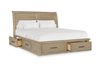Sonoma 5pc Bedroom Set with Storage Bed, Dresser & Mirror, Light Brown - King Size | Ensemble de chambre à coucher Sonoma 5 pièces avec lit de rangement, commode et miroir, brun clair - format très grand lit