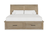 Sonoma 5pc Bedroom Set with Storage Bed, Dresser & Mirror, Light Brown - King Size | Ensemble de chambre à coucher Sonoma 5 pièces avec lit de rangement, commode et miroir, brun clair - format très grand lit
