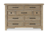 Sonoma 6pc Bedroom Set with Storage Bed, Dresser, Mirror & Nightstand, Light Brown - Queen Size | Ensemble de chambre à coucher Sonoma 6 pièces avec lit de rangement, commode, miroir et table de nuit, brun clair - format grand lit