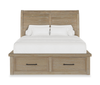 Sonoma 6pc Bedroom Set with Storage Bed, Dresser, Mirror & Nightstand, Light Brown - Queen Size | Ensemble de chambre à coucher Sonoma 6 pièces avec lit de rangement, commode, miroir et table de nuit, brun clair - format grand lit