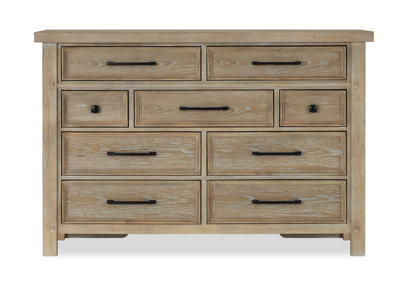 Sonoma 6pc Bedroom Set with Bed, Dresser, Mirror & Nightstand, Light Brown - King Size