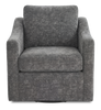Made in Canada Sofa Lab Customizable Swivel 32" Fabric Accent Chair – Plush Charcoal | Fauteuil d’appoint pivotant personnalisable de Sofa Lab de 32 po fabriqué au Canada en tissu - Plush Charcoal