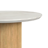 Sylvie 38” Modern Round Coffee Table with Marble Look Top – Natural  | Table à café ronde moderne Sylvie de 38 po avec dessus en imitation de marbre - naturelle