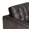 Theo 62" Top-Grain Genuine Leather Loveseat with Removable Back Cushion and Wood Feet – Grey | Causeuse Theo de 62 po en cuir véritable de qualité supérieure avec coussin de dossier amovible et pattes en bois - grise