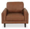 Chateau d’Ax Venice 39" Traditional Genuine Leather Accent Chair – Light Brown | Fauteuil d’appoint traditionnel Venice de Château d’Ax de 39 po en cuir véritable - brun clair