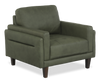 Chateau d’Ax Venice 39" Traditional Genuine Leather Accent Chair  – Green | Fauteuild’appoint traditionnel Venice de Château d’Ax de 39 po en cuir véritable - vert