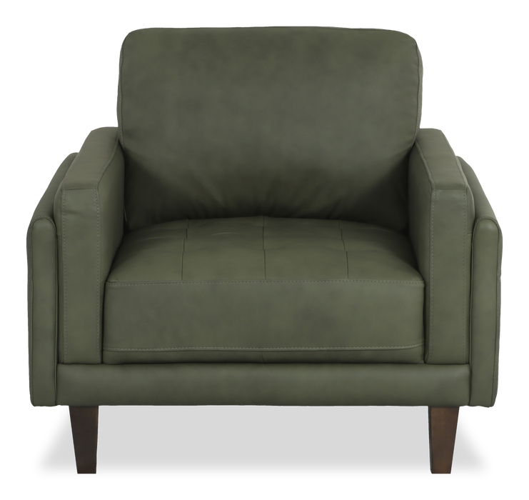 Chateau d’Ax Venice 39\" 100% Genuine Leather Accent Chair – Green 