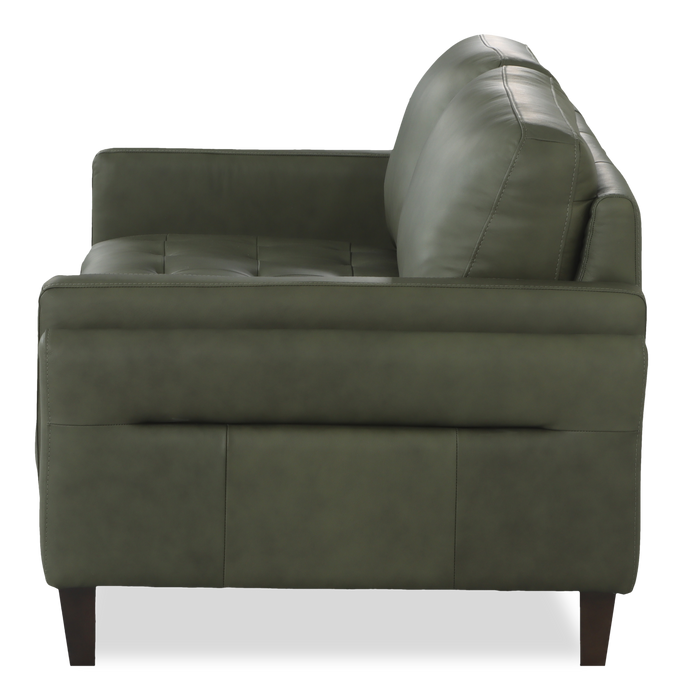 Chateau d’Ax Venice 65\" 100% Genuine Leather Loveseat – Green  