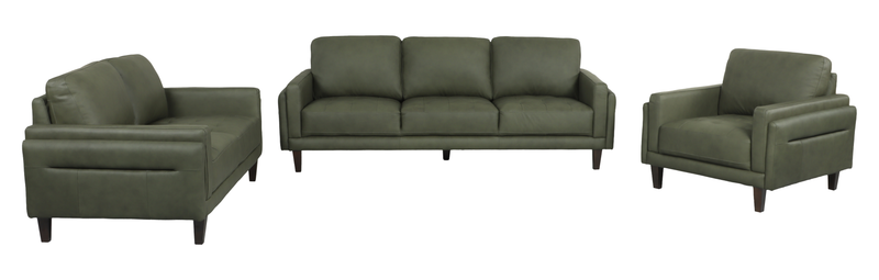 Chateau d’Ax Venice 91\" 100% Genuine Leather Sofa – Green