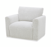 Waverly 40.55” Contemporary Fabric Swivel Chair with Removable Back Cushion – Linen | Fauteuil pivotant contemporain Waverly de 40,55 po en tissu avec coussin de dossier amovible - lin