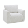 Waverly 40.55” Contemporary Fabric Swivel Chair with Removable Back Cushion – Linen | Fauteuil pivotant contemporain Waverly de 40,55 po en tissu avec coussin de dossier amovible - lin
