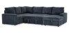 Winston 3-Piece Right-Facing Fabric Sleeper Sectional with Storage Chaise – Slate | Sofa-lit sectionnel de droite Winston 3 pièces en tissu avec fauteuil long de rangement - ardoise