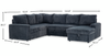 Winston 3-Piece Right-Facing Fabric Sleeper Sectional with Storage Chaise – Slate | Sofa-lit sectionnel de droite Winston 3 pièces en tissu avec fauteuil long de rangement - ardoise