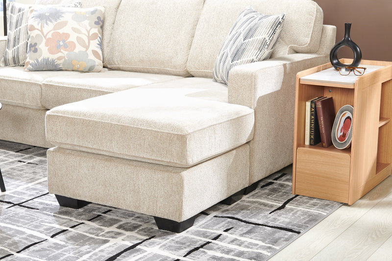 Made in Canada Lennox Chenille Fabric Reversible Sectional with Reversible Cushions - Taupe