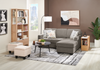 Made in Canada Lennox Chenille Fabric Reversible Sectional with Reversible Cushions - Grey | Sofa sectionnel réversible Lennox fabriqué au Canada en tissu de chenille avec coussins réversibles - gris