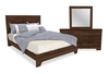Yorkdale 5pc Bedroom Set with Panel Bed, Dresser & Mirror, Walnut Brown - Queen Size | Ensemble de chambre à coucher Yorkdale 5 pièces avec lit à panneau, commode et miroir, brun noyer - format grand lit