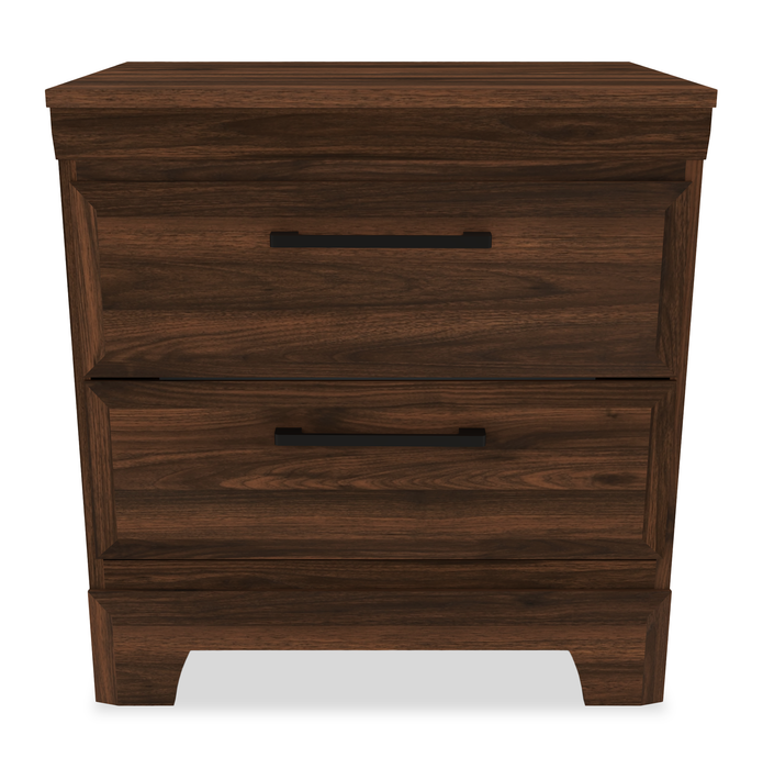 Yorkdale 6pc Set,12-Drawer Bed, Dresser, Mirror & Nightstand, Walnut Brown - Full Size