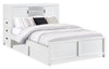 Quinn Platform Bed with Bookcase Headboard, Built-in Desk & Stool, White - Full Size | Lit plateforme Quinn avec tête de lit bibliothèque, bureau intégré et tabouret, blanc - format lit double