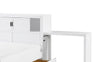 Quinn Platform Bed with Bookcase Headboard, Built-in Desk & Stool, White - Full Size | Lit plateforme Quinn avec tête de lit bibliothèque, bureau intégré et tabouret, blanc - format lit double