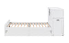 Quinn Platform Bed with Bookcase Headboard, Built-in Desk & Stool, White - Full Size | Lit plateforme Quinn avec tête de lit bibliothèque, bureau intégré et tabouret, blanc - format lit double