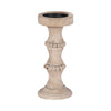 Wooden 11" Antique Candle Holder|Bougeoir antique de 11 po en bois