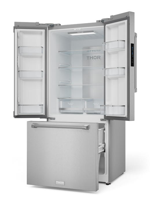 Gordon Ramsay Collection by Thor Kitchen 30\" 17.5 Cu. Ft. Counter-Depth French-Door Refrigerator - RF3017FFD99