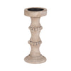 Wooden 11" Antique Candle Holder|Bougeoir antique de 11 po en bois