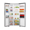Hisense 36” 19.2 Cu. Ft. Silver Side-by-Side Refrigerator with Recessed Handle – Stainless Steel - RS19C2ASD | Réfrigérateur Hisense de 19,2 pi3 et de 36 po à compartiments juxtaposés avec poignée encastrée - acier inoxydable - RS19C2ASD