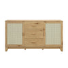 Manhattan Comfort Sheridan 59.05” Modern Cane Sideboard with Adjustable Shelves - Natural|Desserte moderne Sheridan de Manhattan Comfort de 59,05 po avec roseau et tablettes réglables - naturelle