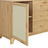 Manhattan Comfort Sheridan 59.05” Modern Cane Sideboard with Adjustable Shelves - Natural|Desserte moderne Sheridan de Manhattan Comfort de 59,05 po avec roseau et tablettes réglables - naturelle