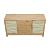 Manhattan Comfort Sheridan 59.05” Modern Cane Sideboard with Adjustable Shelves - Natural|Desserte moderne Sheridan de Manhattan Comfort de 59,05 po avec roseau et tablettes réglables - naturelle