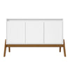 Manhattan Comfort Mid-Century Modern Gales 48.50” Sideboard with Solid Wood Legs - Matte White|Desserte moderne du milieu du 20e siècle Gales de Manhattan Comfort de 48,50 po avec pattes en bois massif - blanc mat