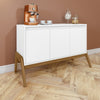 Manhattan Comfort Mid-Century Modern Gales 48.50” Sideboard with Solid Wood Legs - Matte White|Desserte moderne du milieu du 20e siècle Gales de Manhattan Comfort de 48,50 po avec pattes en bois massif - blanc mat
