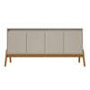 Manhattan Comfort Mid-Century Modern Gales 63.32” Sideboard with Solid Wood Legs - Greige|Desserte Gales de Manhattan Comfort de 63,32 po de style moderne du milieu du 20e siècle avec pattes en bois massif - greige