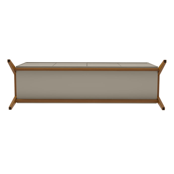 Manhattan Comfort Mid-Century Modern Gales 63.32” Sideboard with Solid Wood Legs - Greige