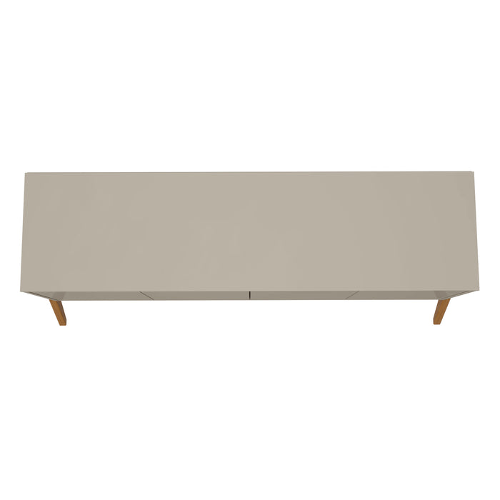 Manhattan Comfort Mid-Century Modern Gales 63.32” Sideboard with Solid Wood Legs - Greige