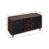 Manhattan Comfort Duane 59.05” Modern Ribbed Sideboard with Adjustable Shelves - Dark Brown & Black|Desserte moderne Duane de Manhattan Comfort de 59,05 po avec cannelures et tablettes réglables - brun foncé et noire