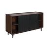 Manhattan Comfort Duane 59.05” Modern Ribbed Sideboard with Adjustable Shelves - Dark Brown & Black|Desserte moderne Duane de Manhattan Comfort de 59,05 po avec cannelures et tablettes réglables - brun foncé et noire