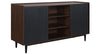 Manhattan Comfort Duane 59.05” Modern Ribbed Sideboard with Adjustable Shelves - Dark Brown & Black|Desserte moderne Duane de Manhattan Comfort de 59,05 po avec cannelures et tablettes réglables - brun foncé et noire