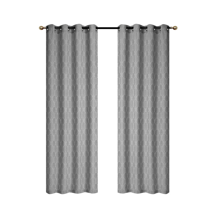 Jacquard Panel Tree Grey 84\" - Set of 2