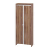 Manhattan Comfort Mid-Century Modern Ratzer Storage Cabinet with 11 Shelves - Brown & White|Armoire de rangement Ratzer de Manhattan Comfort de style moderne du milieu du 20e siècle avec 11 tablettes - brune et blanche