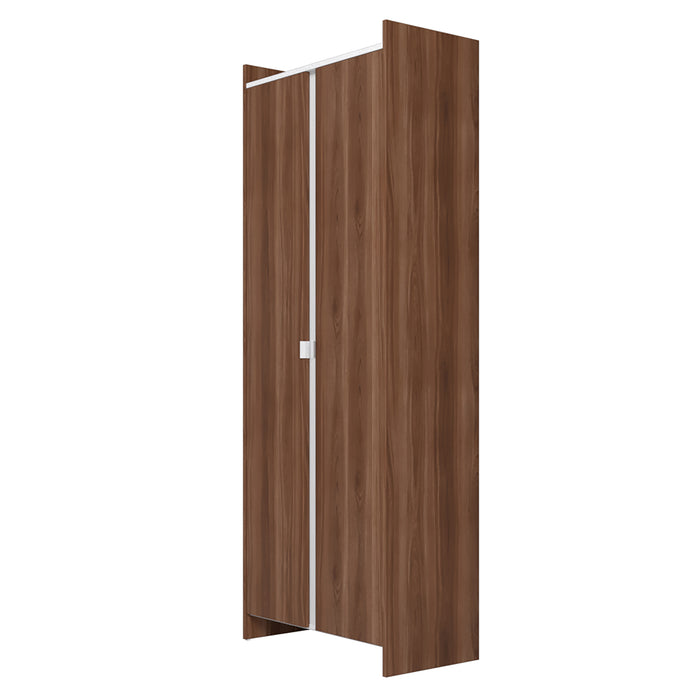 Manhattan Comfort Mid-Century Modern Ratzer Storage Cabinet with 11 Shelves - Brown & White