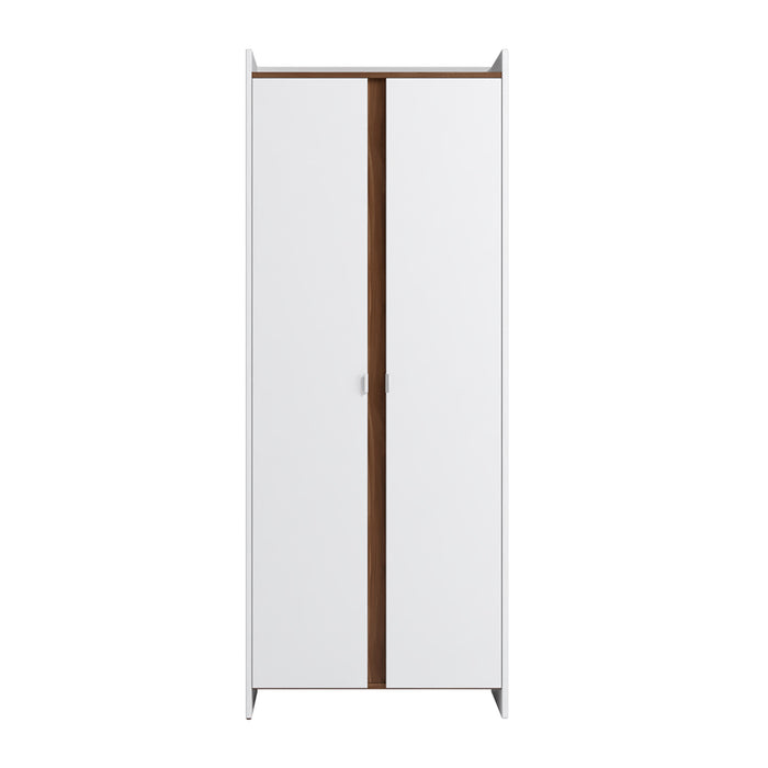 Manhattan Comfort Mid-Century Modern Ratzer Storage Cabinet with 11 Shelves - White & Brown