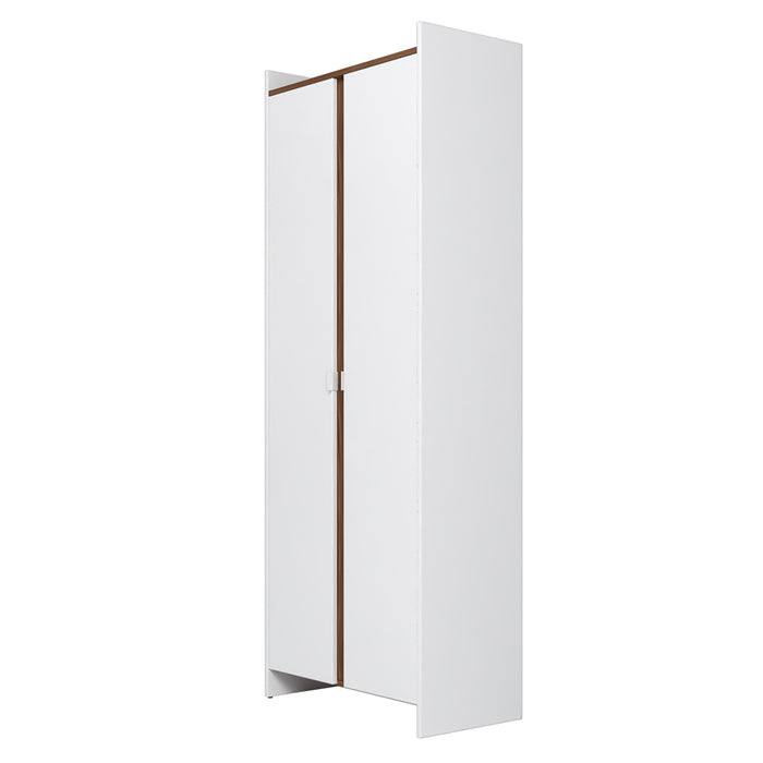 Manhattan Comfort Mid-Century Modern Ratzer Storage Cabinet with 11 Shelves - White & Brown