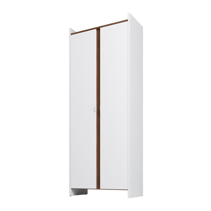 Manhattan Comfort Mid-Century Modern Ratzer Storage Cabinet with 11 Shelves - White & Brown