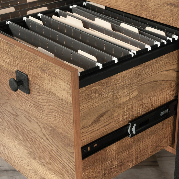 Scout 29.7” 2-Drawer Lateral Filing Cabinet – Etched Oak