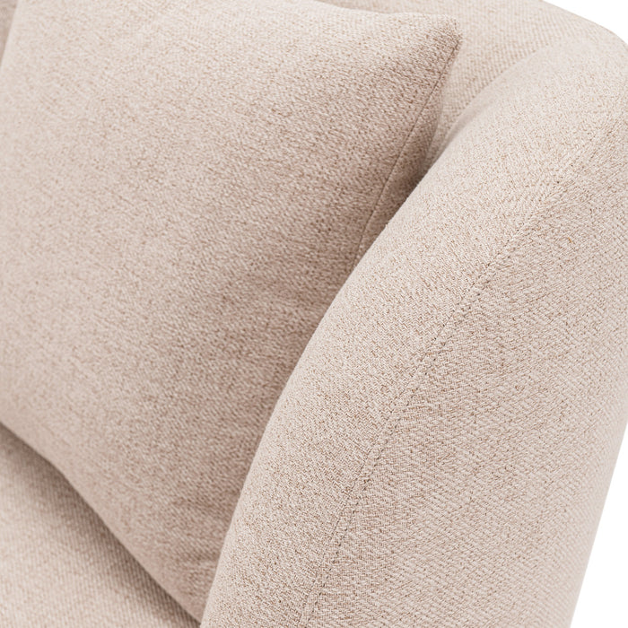 Manhattan Comfort Contemporary Siri Linen Weave 92.52\" Sofa with Pillows - Wheat
