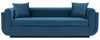 Manhattan Comfort Contemporary Edmonda Velvet Sofa with Pillows - Sapphire Blue|Sofa contemporain Edmonda de Manhattan Comfort en velours avec coussins - bleu saphir