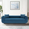 Manhattan Comfort Contemporary Edmonda Velvet Sofa with Pillows - Sapphire Blue|Sofa contemporain Edmonda de Manhattan Comfort en velours avec coussins - bleu saphir